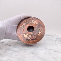 Koi Themed Copper Ikebana Vase