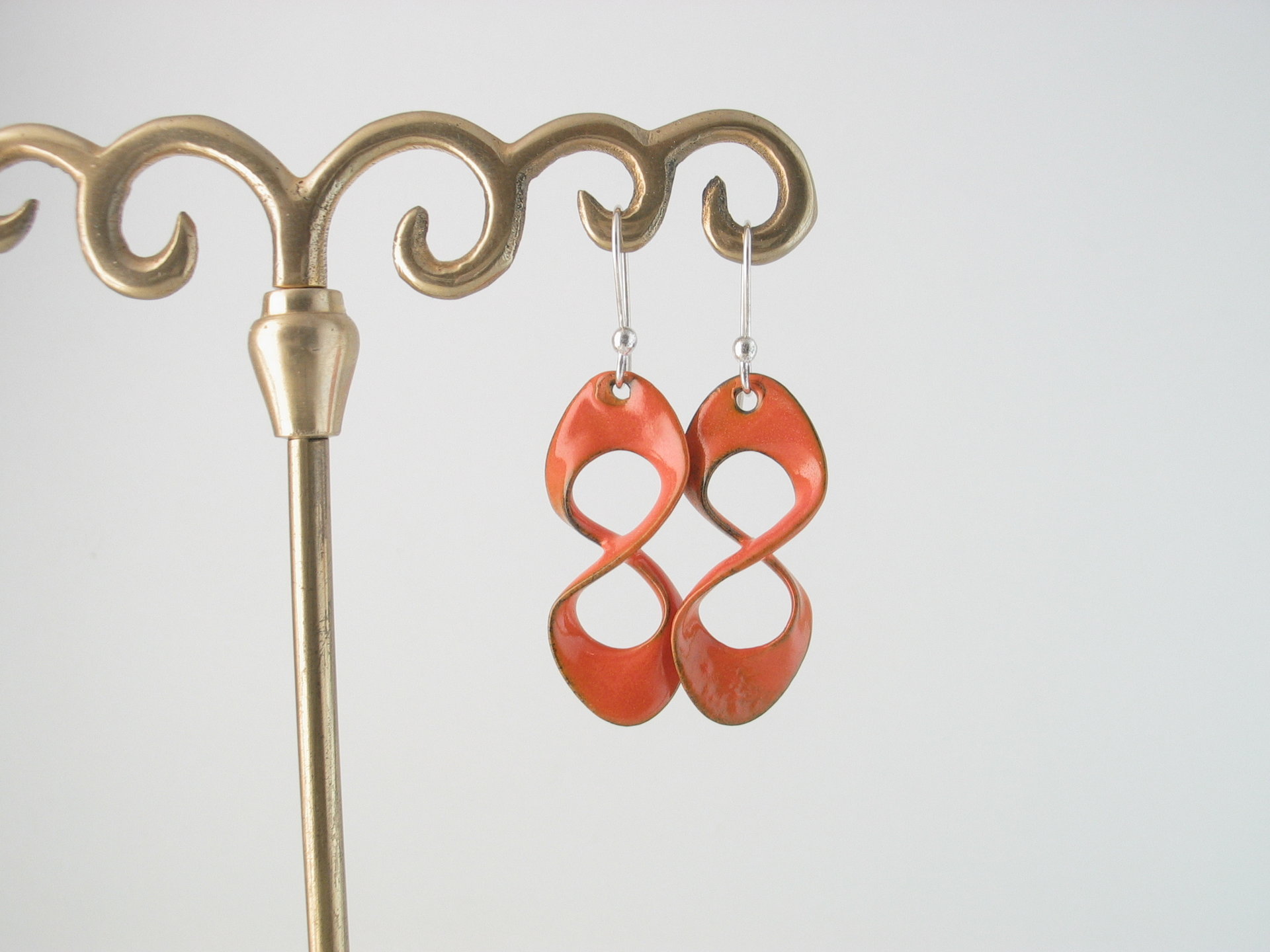Custom Order for Linda - 3 Pair Copper Enamel & Sterling Crazy-8 Infinity Earrings