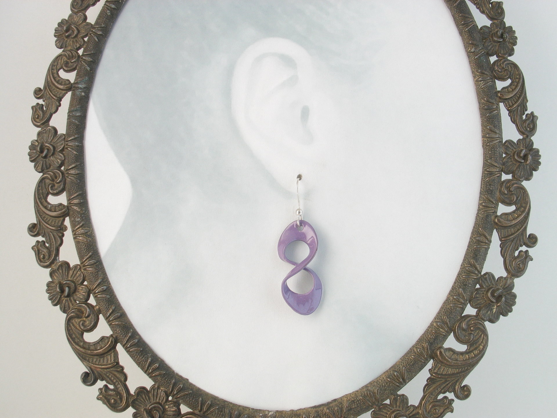 Custom Order for Linda - 3 Pair Copper Enamel & Sterling Crazy-8 Infinity Earrings