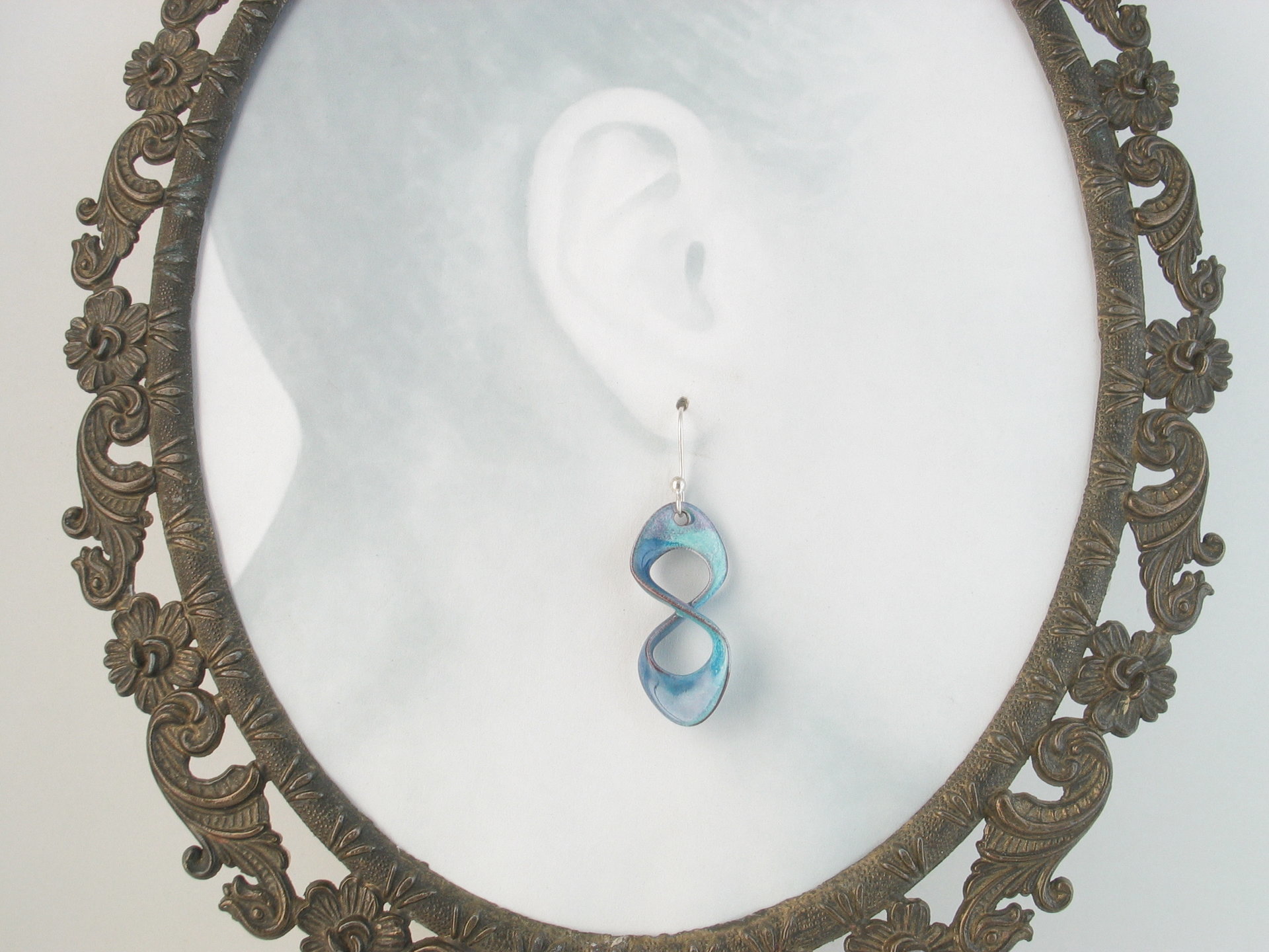 Custom Order for Linda - 3 Pair Copper Enamel & Sterling Crazy-8 Infinity Earrings